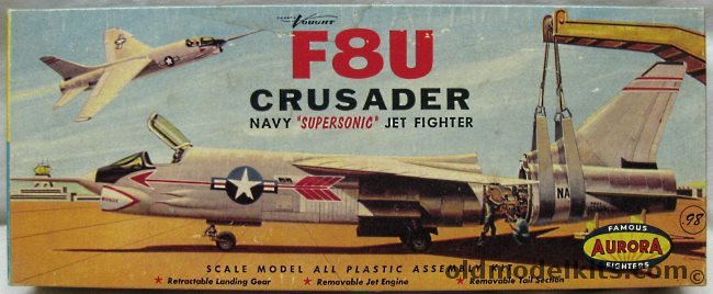 Aurora 1/50 Chance-Vought F8U Crusader (F-8), 119-98 plastic model kit